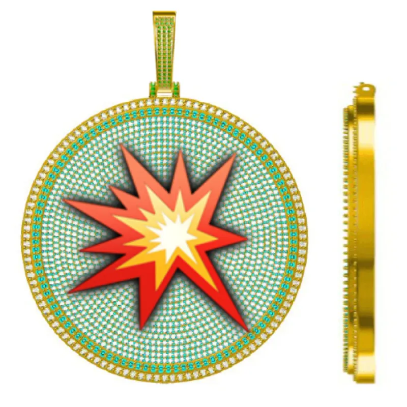 CUSTOM LETTER NECKLACE 3D BIG DISC sold by The GUU Shop