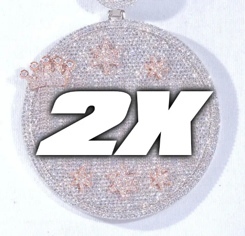 CUSTOM LETTER NECKLACE 3D BIG CROWN DISC sold by The GUU Shop