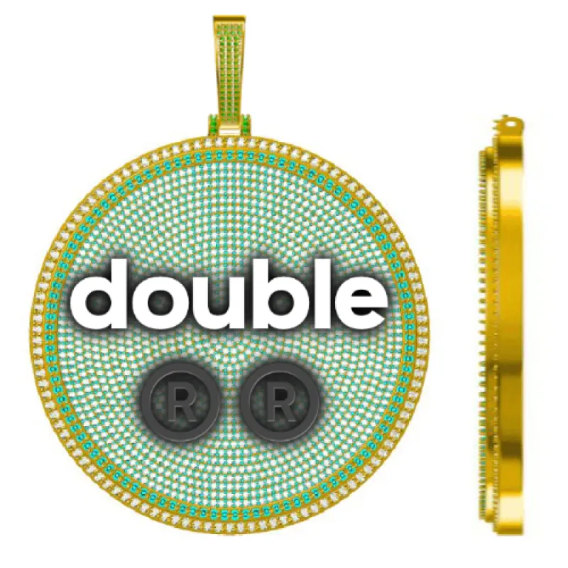 CUSTOM LETTER NECKLACE 3D BIG DISC sold by The GUU Shop