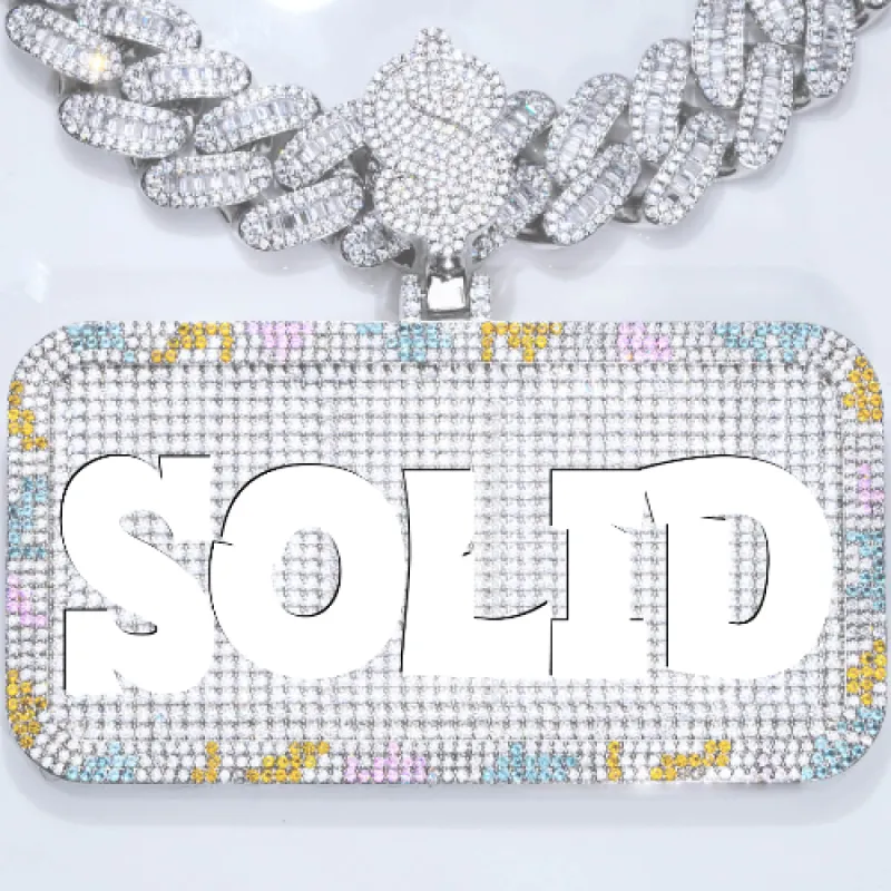 CUSTOM LETTER NECKLACE 3D COLORFUL SQUARE sold by The GUU Shop