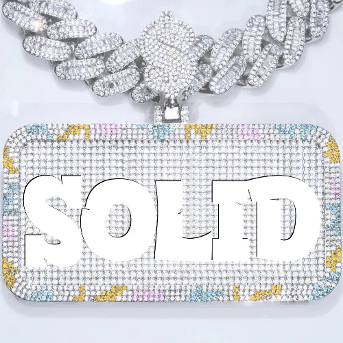 CUSTOM LETTER NECKLACE 3D COLORFUL SQUARE sold by The GUU Shop