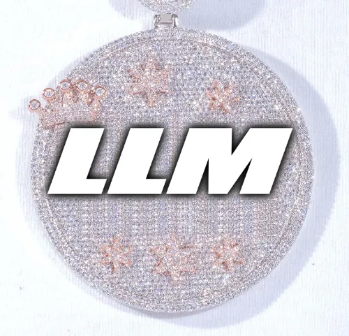 CUSTOM LETTER NECKLACE 3D BIG CROWN DISC sold by The GUU Shop