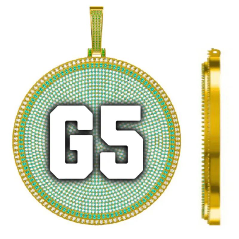 CUSTOM LETTER NECKLACE 3D BIG DISC made by The GUU Shop