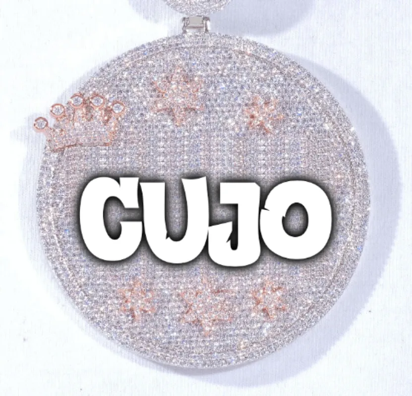 CUSTOM LETTER NECKLACE 3D BIG CROWN DISC made by The GUU Shop