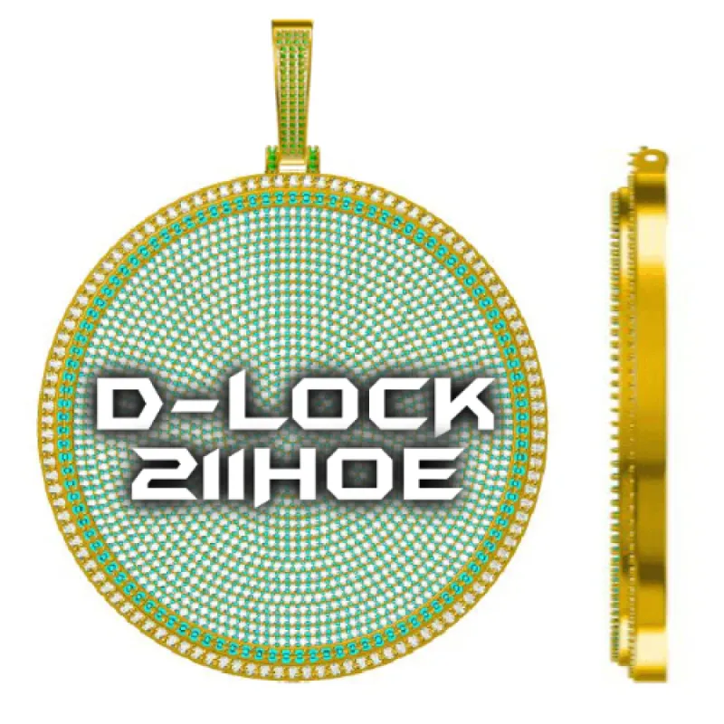 CUSTOM LETTER NECKLACE 3D BIG DISC sold by The GUU Shop