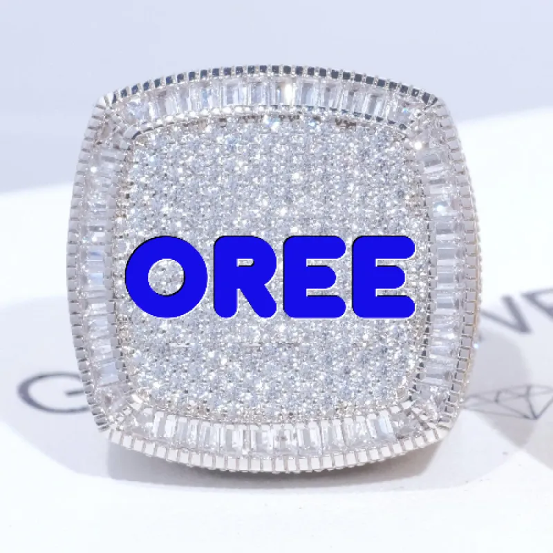 CUSTOM LETTER 3D ICED RING sold by The GUU Shop