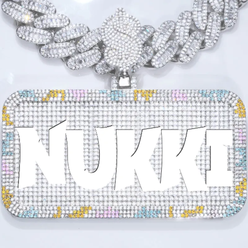 CUSTOM LETTER NECKLACE 3D COLORFUL SQUARE sold by The GUU Shop