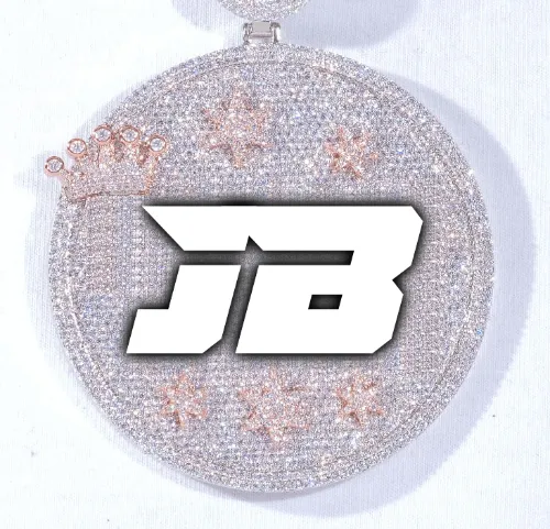 CUSTOM LETTER NECKLACE 3D BIG CROWN DISC sold by The GUU Shop