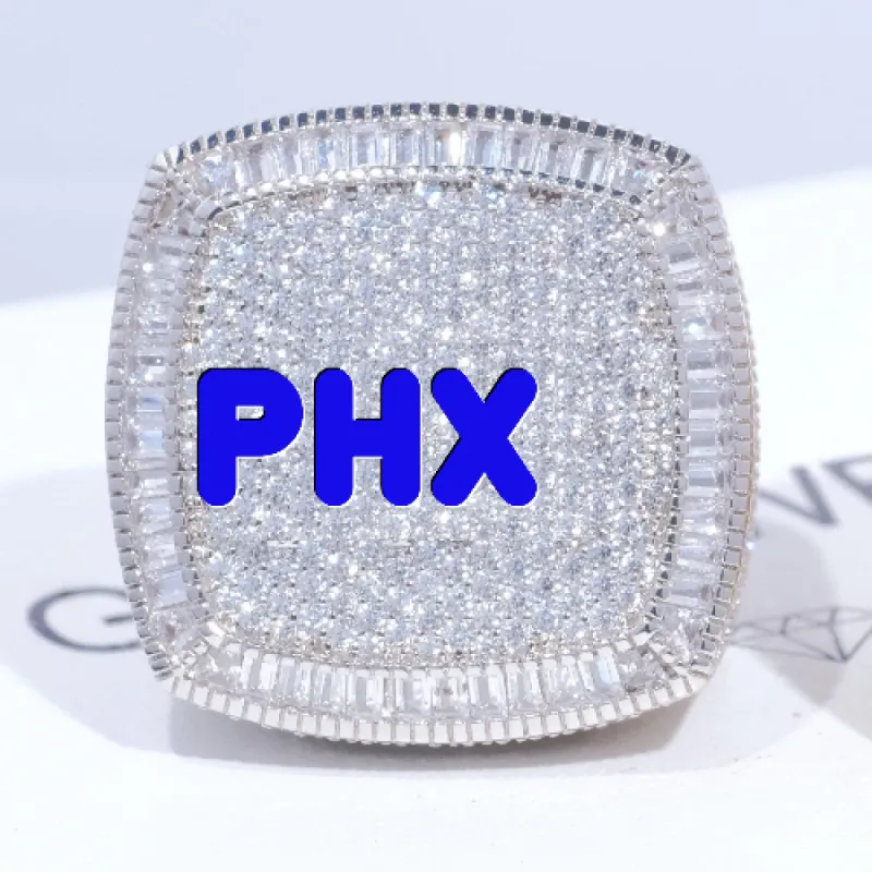 CUSTOM LETTER 3D ICED RING sold by The GUU Shop