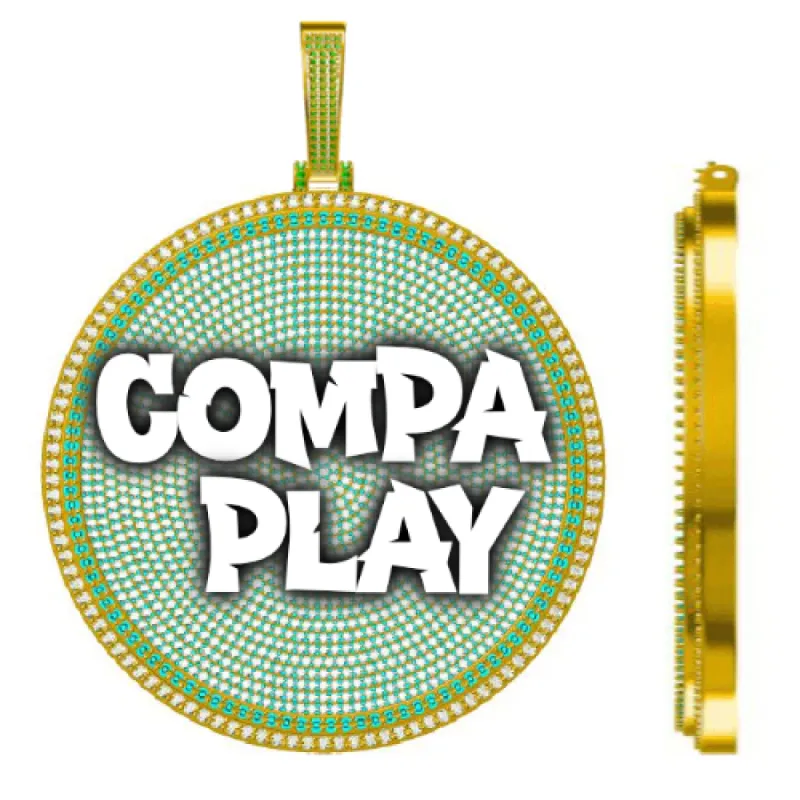 CUSTOM LETTER NECKLACE 3D BIG DISC sold by The GUU Shop