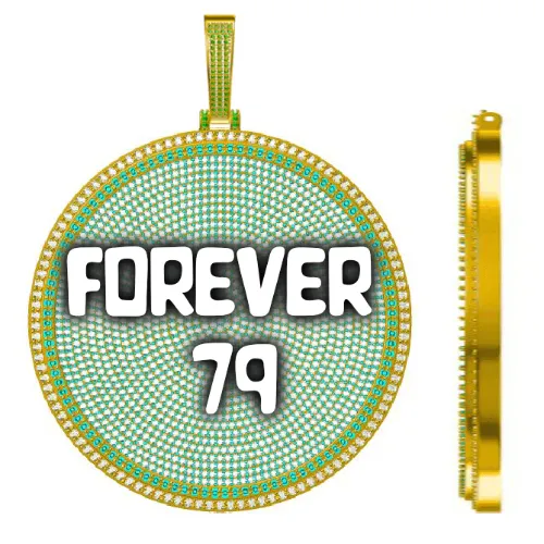 CUSTOM LETTER NECKLACE 3D BIG DISC sold by The GUU Shop