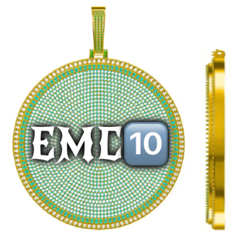 CUSTOM LETTER NECKLACE 3D BIG DISC sold by The GUU Shop