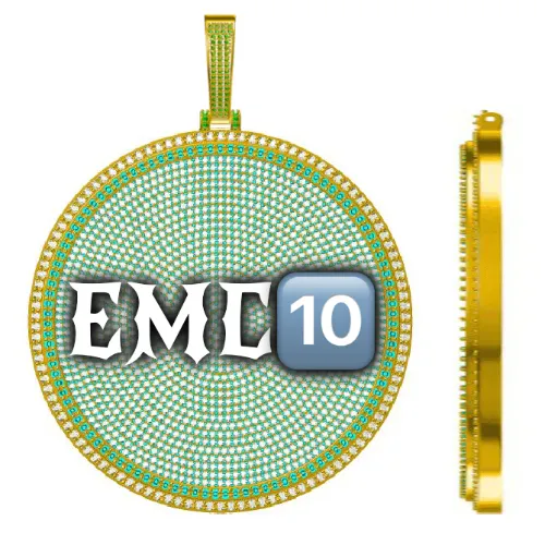 CUSTOM LETTER NECKLACE 3D BIG DISC sold by The GUU Shop