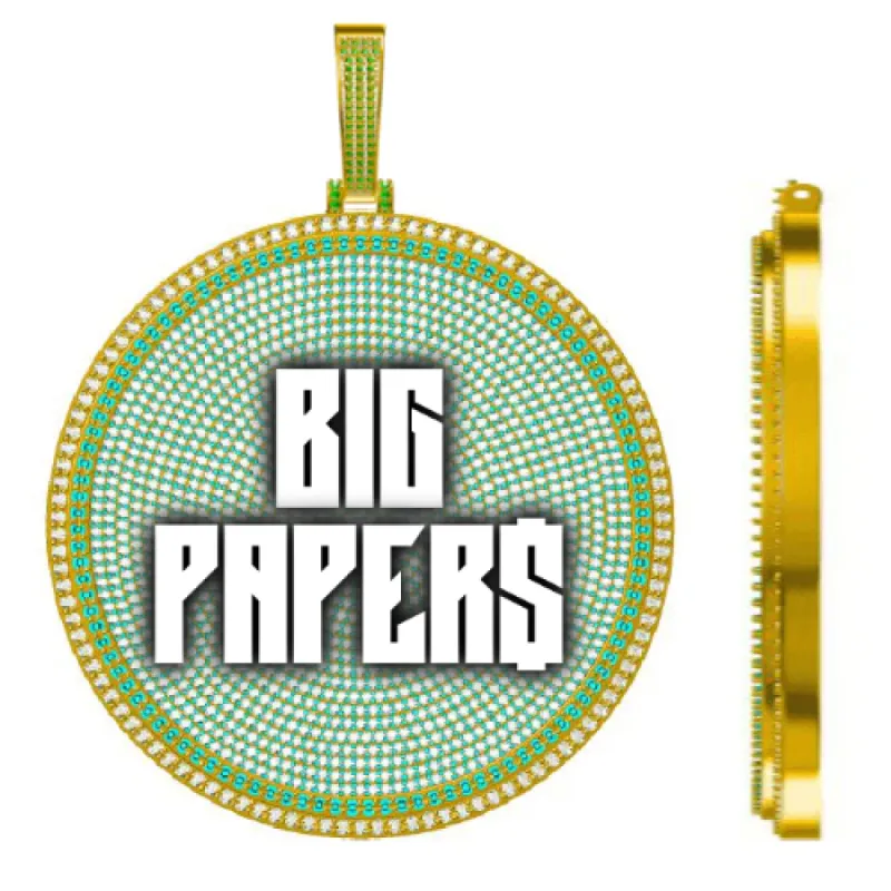 CUSTOM LETTER NECKLACE 3D BIG DISC sold by The GUU Shop