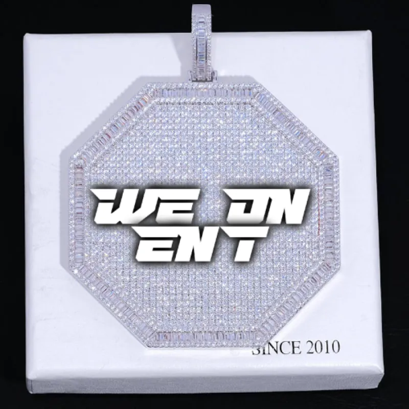 CUSTOM LETTER NECKLACE 3D BIG OCTAGON sold by The GUU Shop