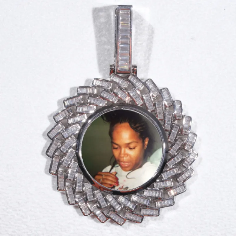 Large 3D Baguette Custom Picture Pendant sold by The GUU Shop