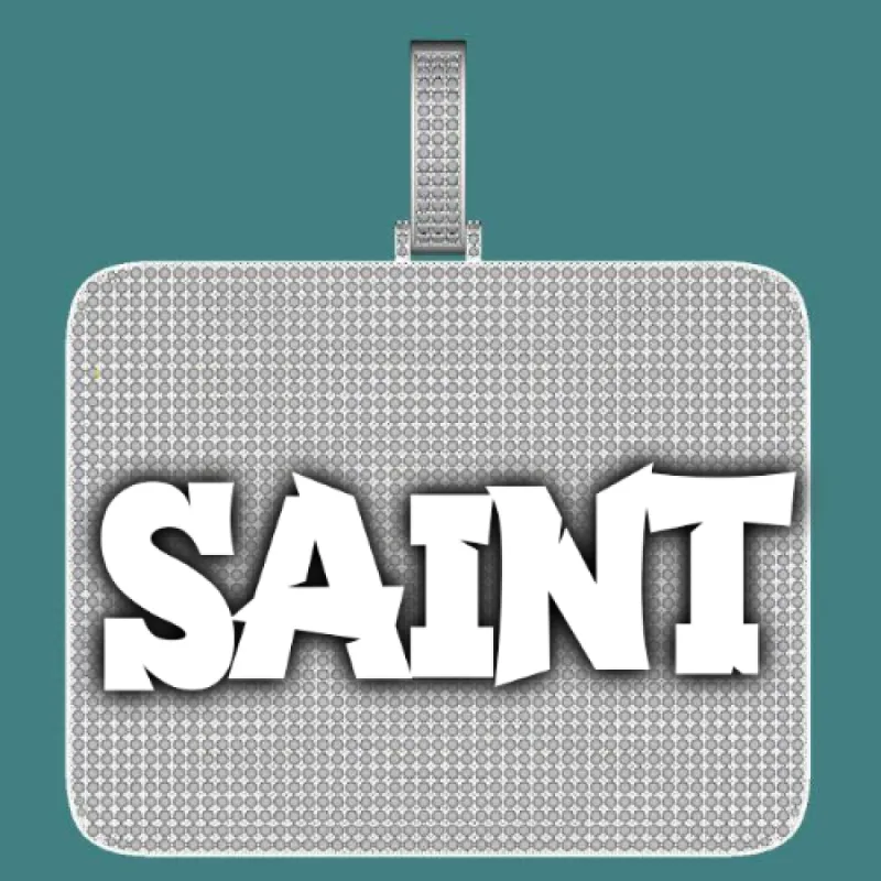 CUSTOM LETTER NECKLACE 3D BIG SQUARE sold by The GUU Shop