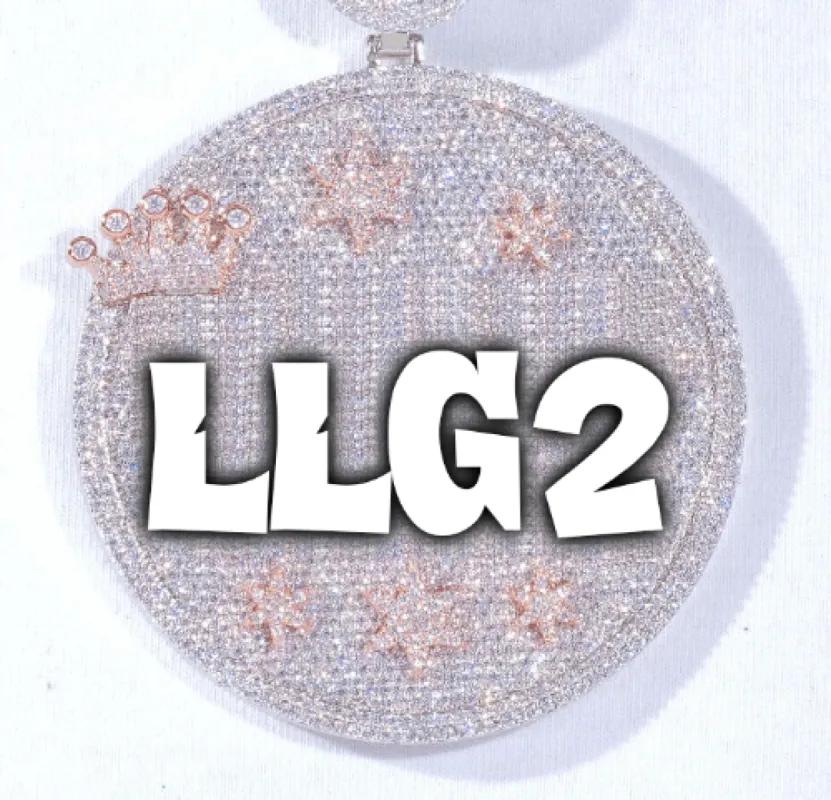 CUSTOM LETTER NECKLACE 3D BIG CROWN DISC sold by The GUU Shop