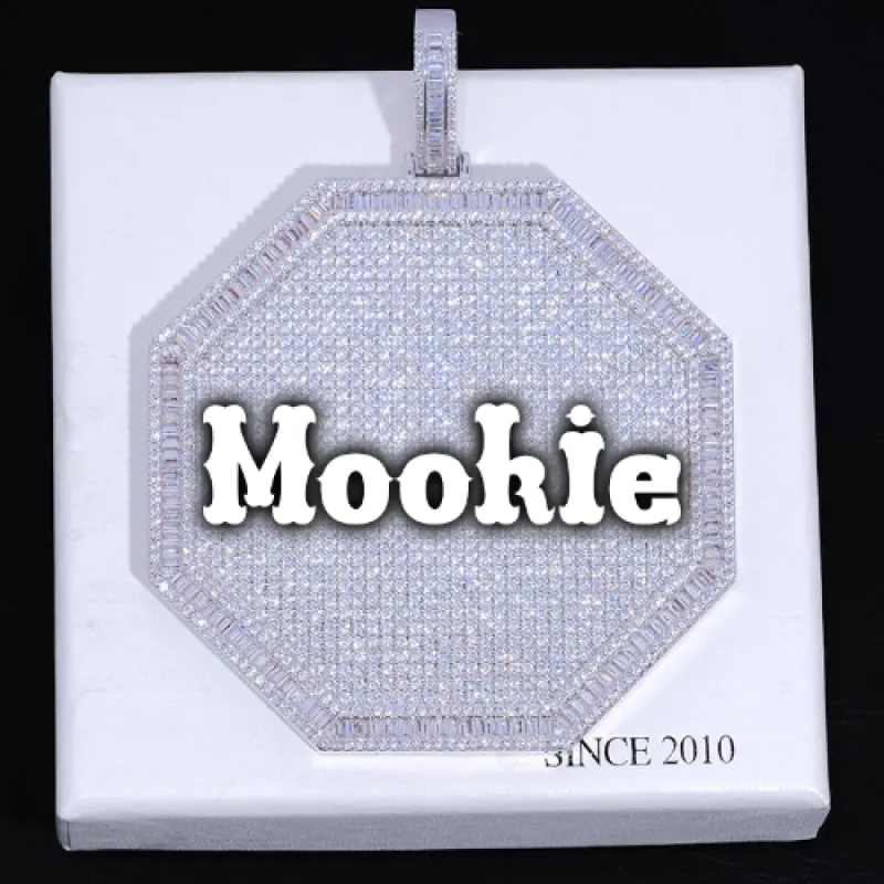 CUSTOM LETTER NECKLACE 3D BIG OCTAGON sold by The GUU Shop