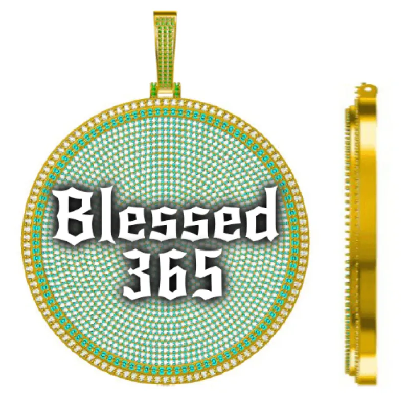 CUSTOM LETTER NECKLACE 3D BIG DISC sold by The GUU Shop