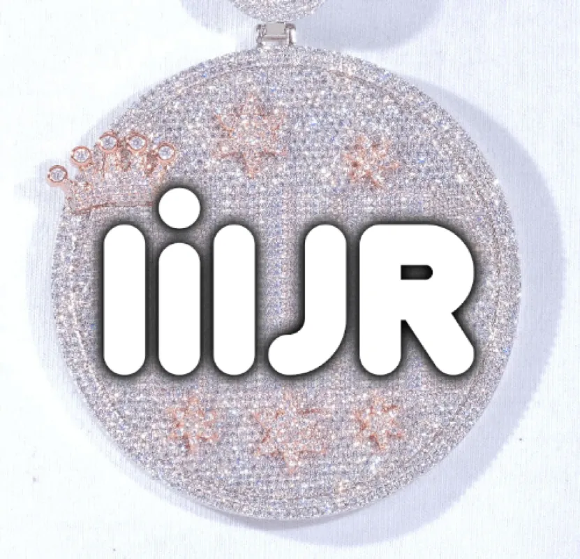 CUSTOM LETTER NECKLACE 3D BIG CROWN DISC sold by The GUU Shop