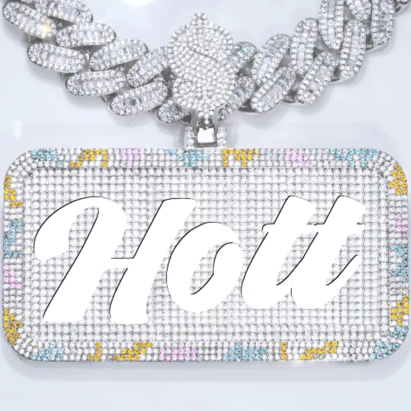 CUSTOM LETTER NECKLACE 3D COLORFUL SQUARE sold by The GUU Shop