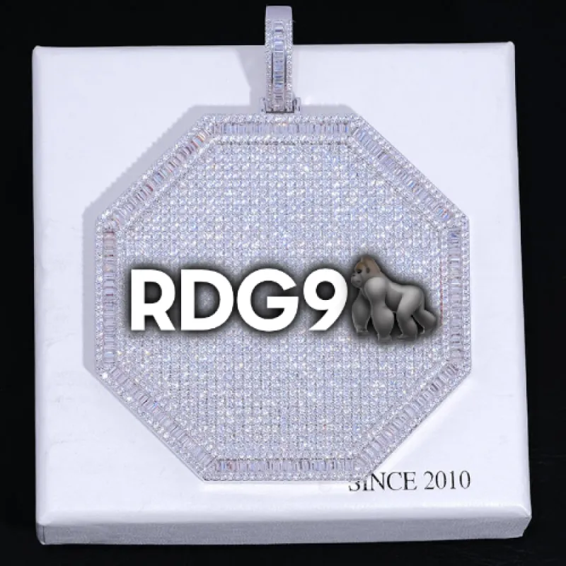 CUSTOM LETTER NECKLACE 3D BIG OCTAGON sold by The GUU Shop