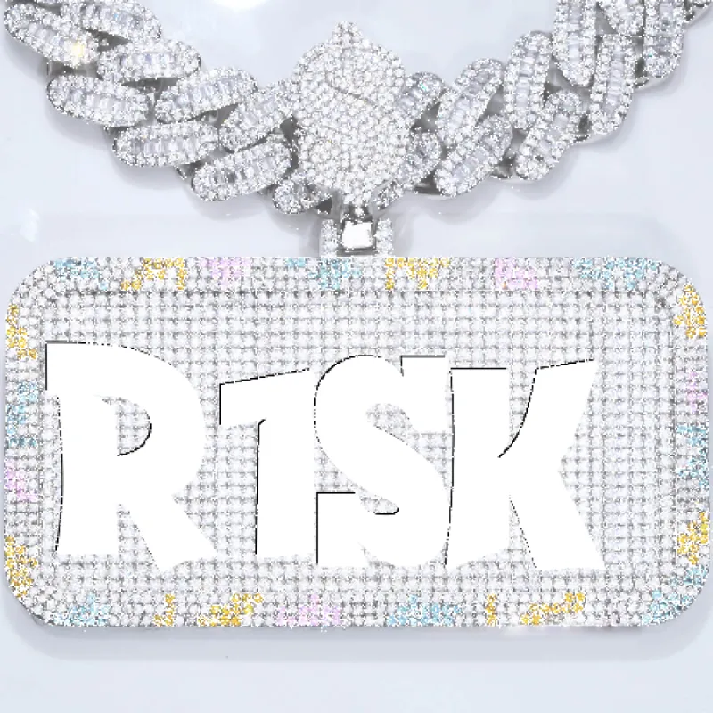 CUSTOM LETTER NECKLACE 3D COLORFUL SQUARE sold by The GUU Shop