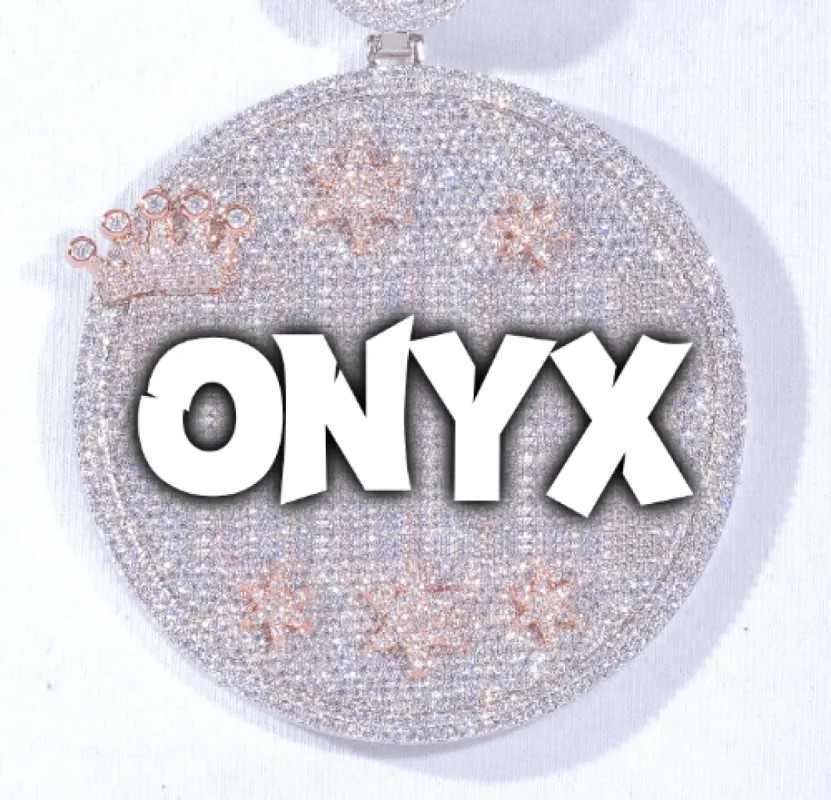 CUSTOM LETTER NECKLACE 3D BIG CROWN DISC sold by The GUU Shop