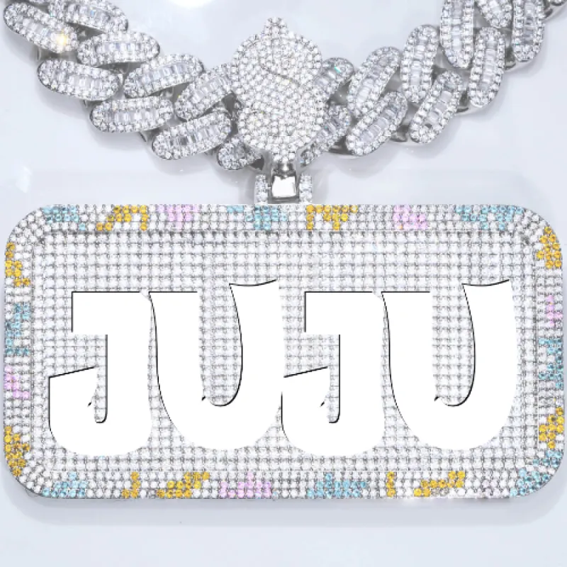 CUSTOM LETTER NECKLACE 3D COLORFUL SQUARE sold by The GUU Shop