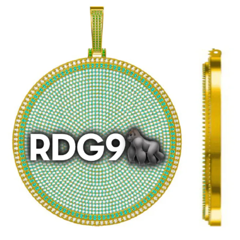 CUSTOM LETTER NECKLACE 3D BIG DISC sold by The GUU Shop