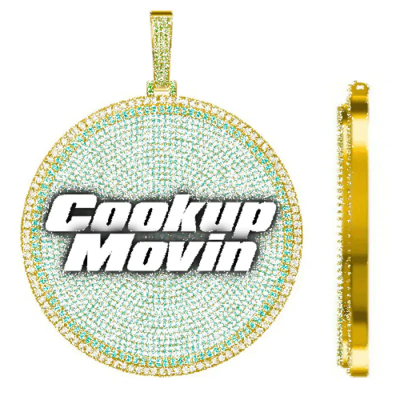 CUSTOM LETTER NECKLACE 3D BIG DISC sold by The GUU Shop