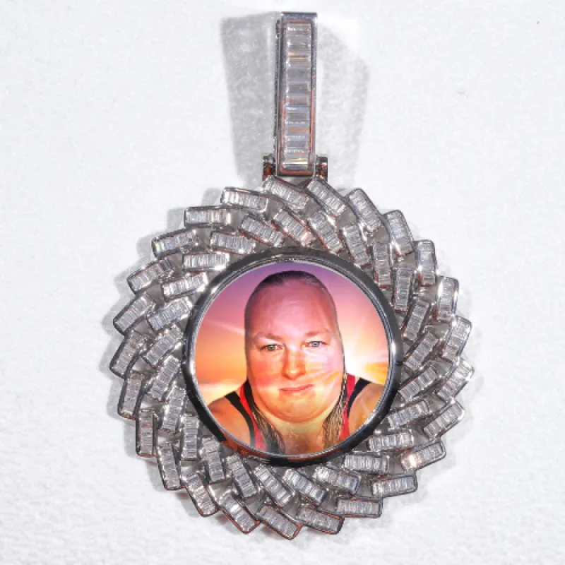 Large 3D Baguette Custom Picture Pendant sold by The GUU Shop