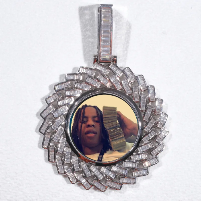 Large 3D Baguette Custom Picture Pendant sold by The GUU Shop