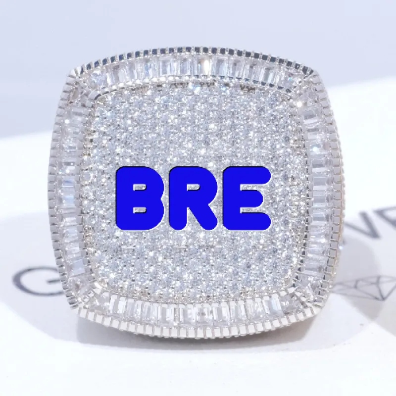 CUSTOM LETTER 3D ICED RING sold by The GUU Shop