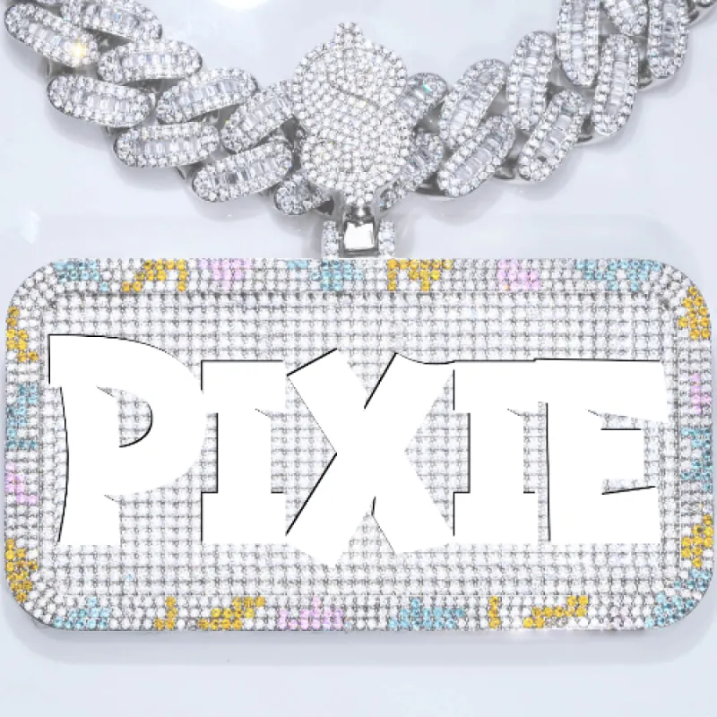 CUSTOM LETTER NECKLACE 3D COLORFUL SQUARE sold by The GUU Shop