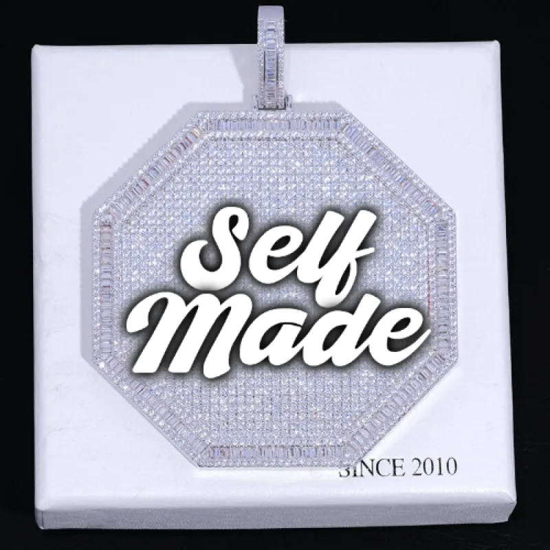 CUSTOM LETTER NECKLACE 3D BIG OCTAGON sold by The GUU Shop