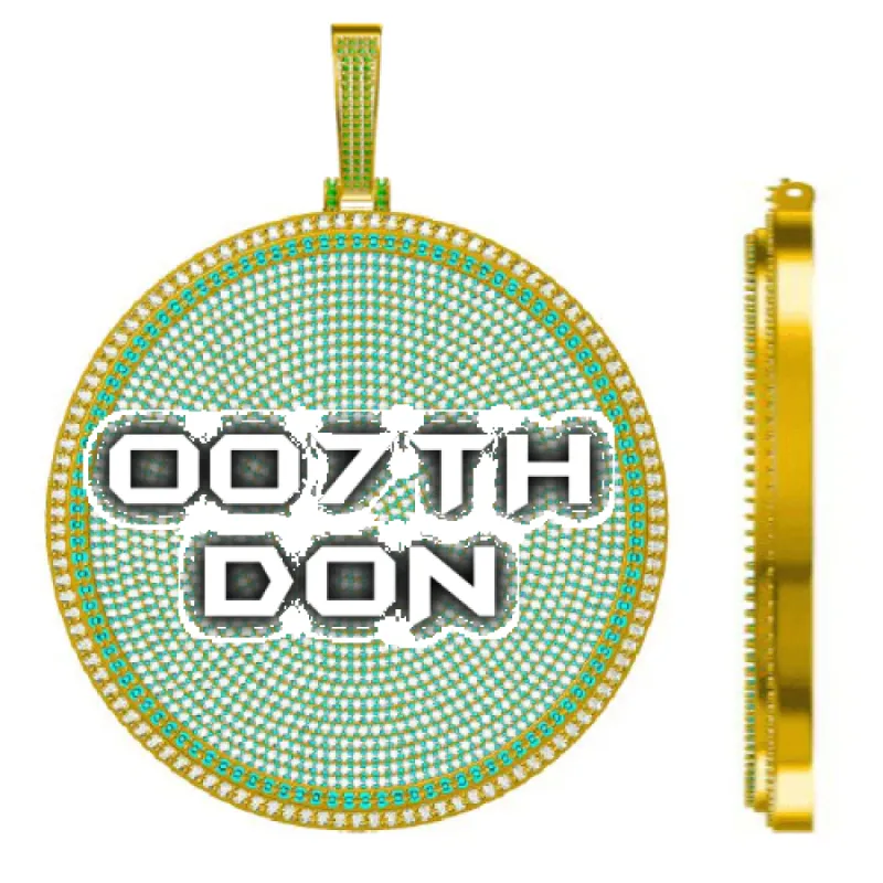 CUSTOM LETTER NECKLACE 3D BIG DISC sold by The GUU Shop