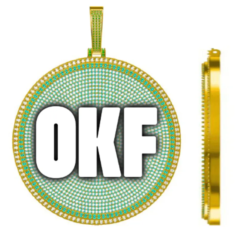 CUSTOM LETTER NECKLACE 3D BIG DISC sold by The GUU Shop