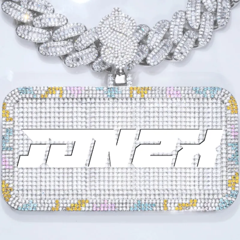 CUSTOM LETTER NECKLACE 3D COLORFUL SQUARE sold by The GUU Shop