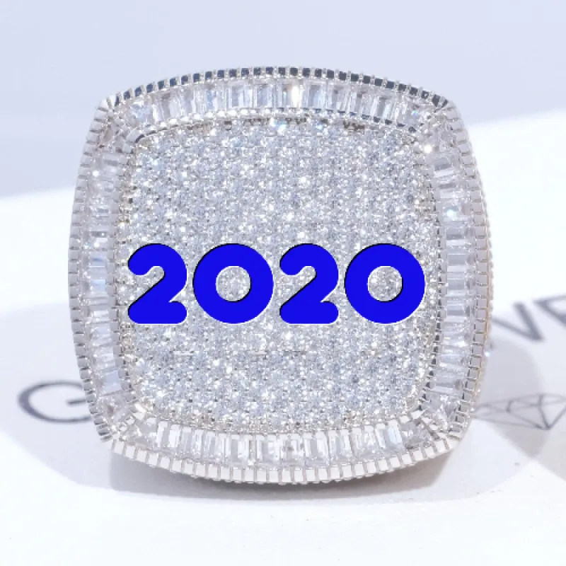 CUSTOM LETTER 3D ICED RING sold by The GUU Shop