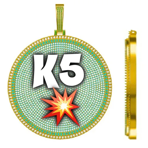 CUSTOM LETTER NECKLACE 3D BIG DISC sold by The GUU Shop