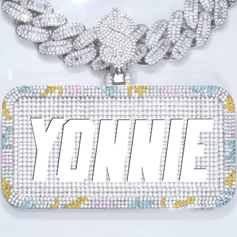 CUSTOM LETTER NECKLACE 3D COLORFUL SQUARE sold by The GUU Shop