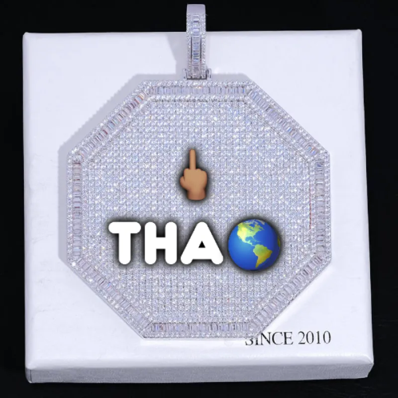 CUSTOM LETTER NECKLACE 3D BIG OCTAGON sold by The GUU Shop