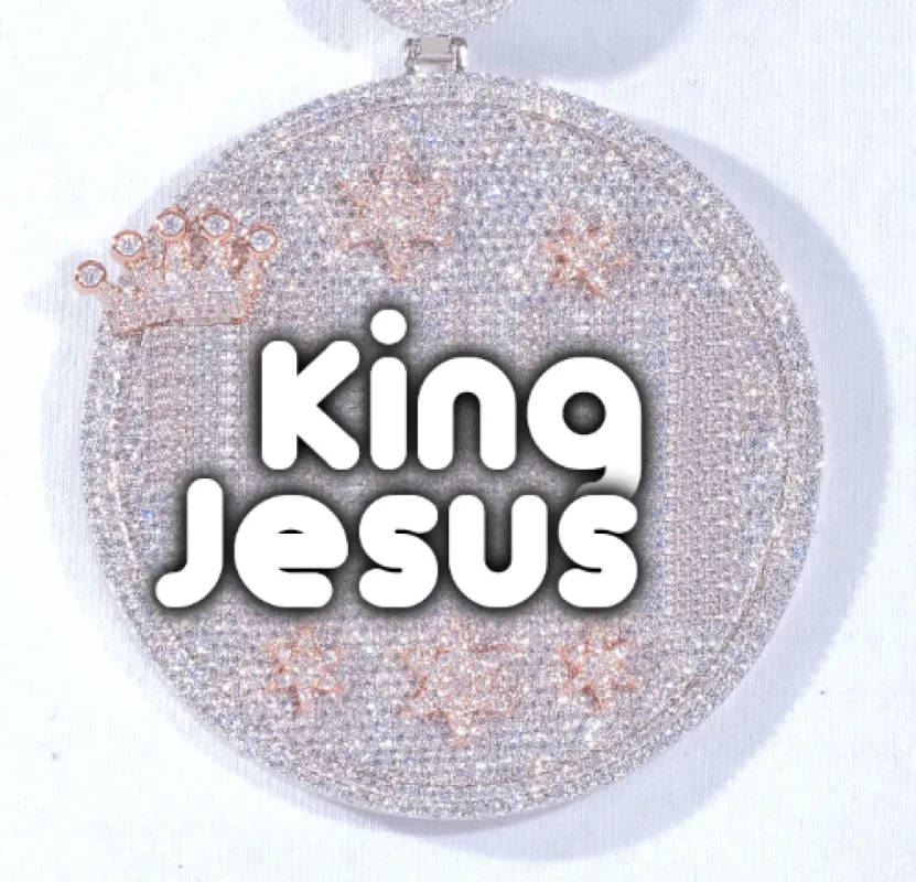 CUSTOM LETTER NECKLACE 3D BIG CROWN DISC sold by The GUU Shop