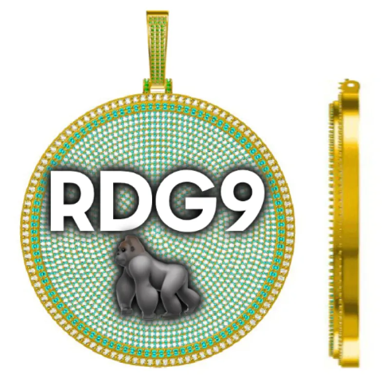 CUSTOM LETTER NECKLACE 3D BIG DISC sold by The GUU Shop