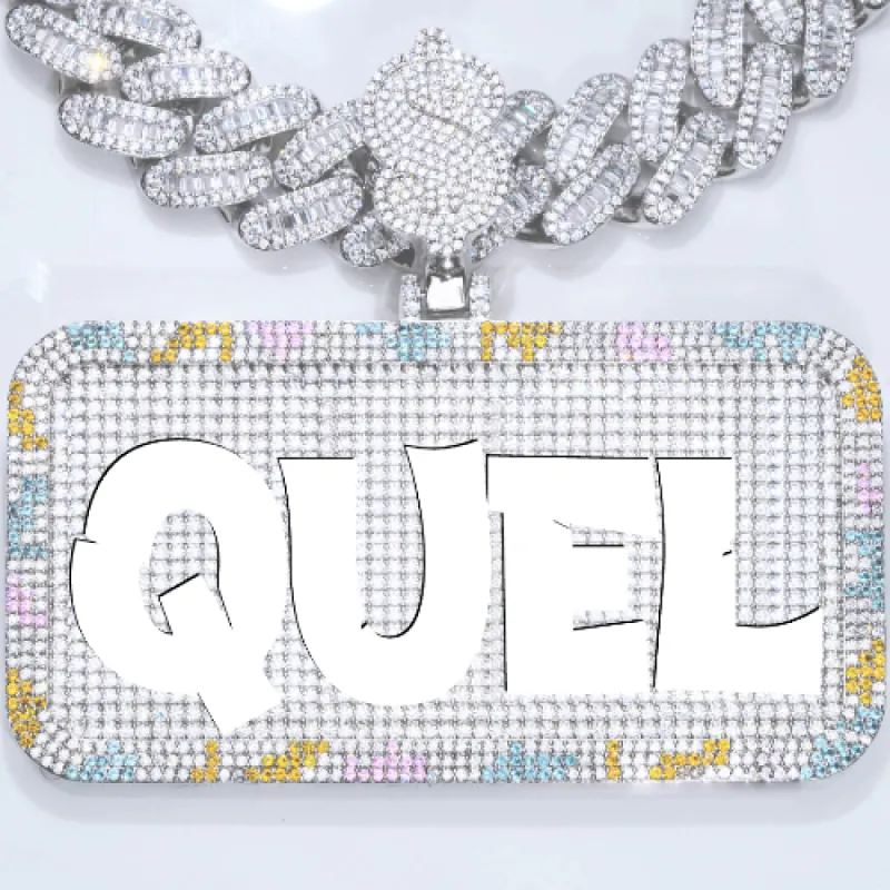 CUSTOM LETTER NECKLACE 3D COLORFUL SQUARE sold by The GUU Shop