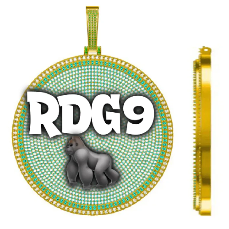 CUSTOM LETTER NECKLACE 3D BIG DISC sold by The GUU Shop