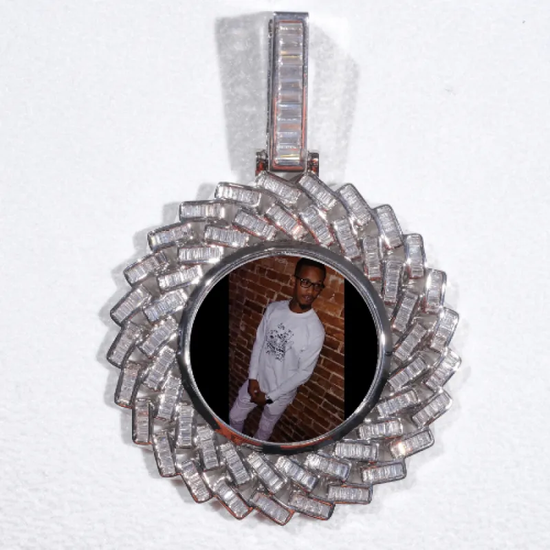 Large 3D Baguette Custom Picture Pendant sold by The GUU Shop
