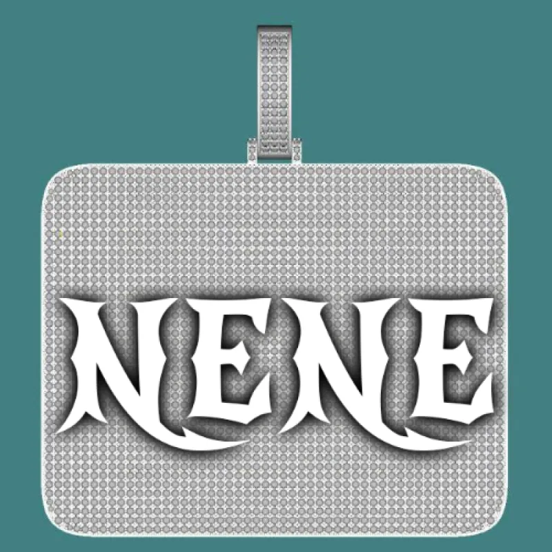 CUSTOM LETTER NECKLACE 3D BIG SQUARE sold by The GUU Shop